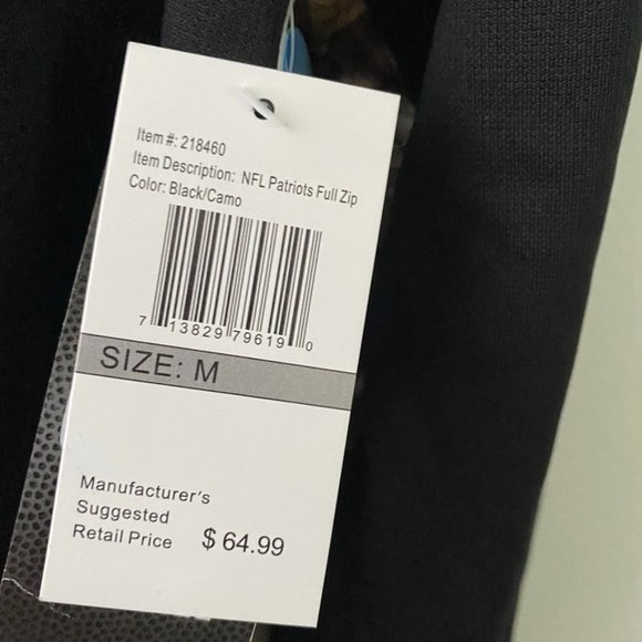 New England Patriots full zip hoodie camo hooded NWT size m - Picture 11 of 12